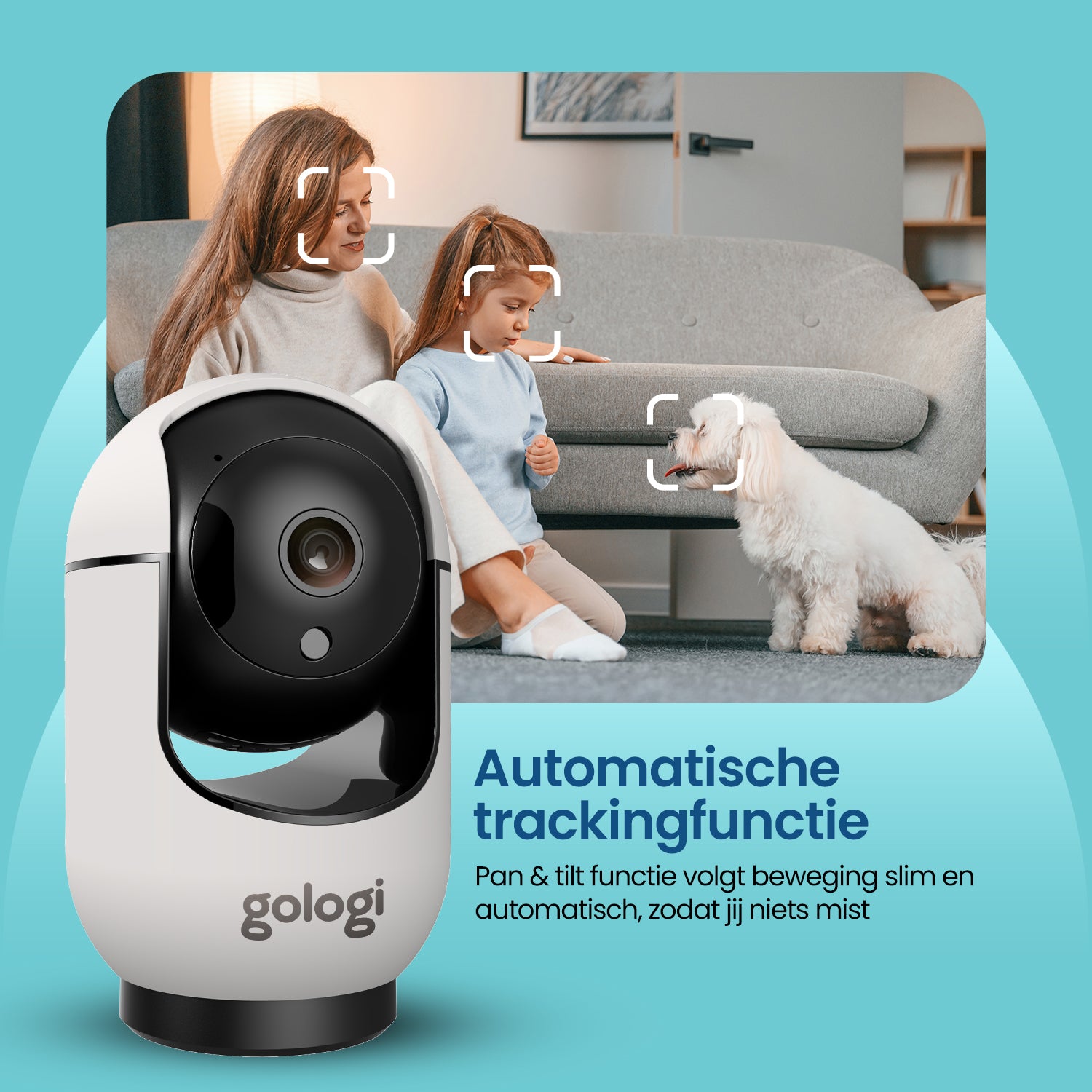 Gologi Huisdiercamera met App en wifi - Wit