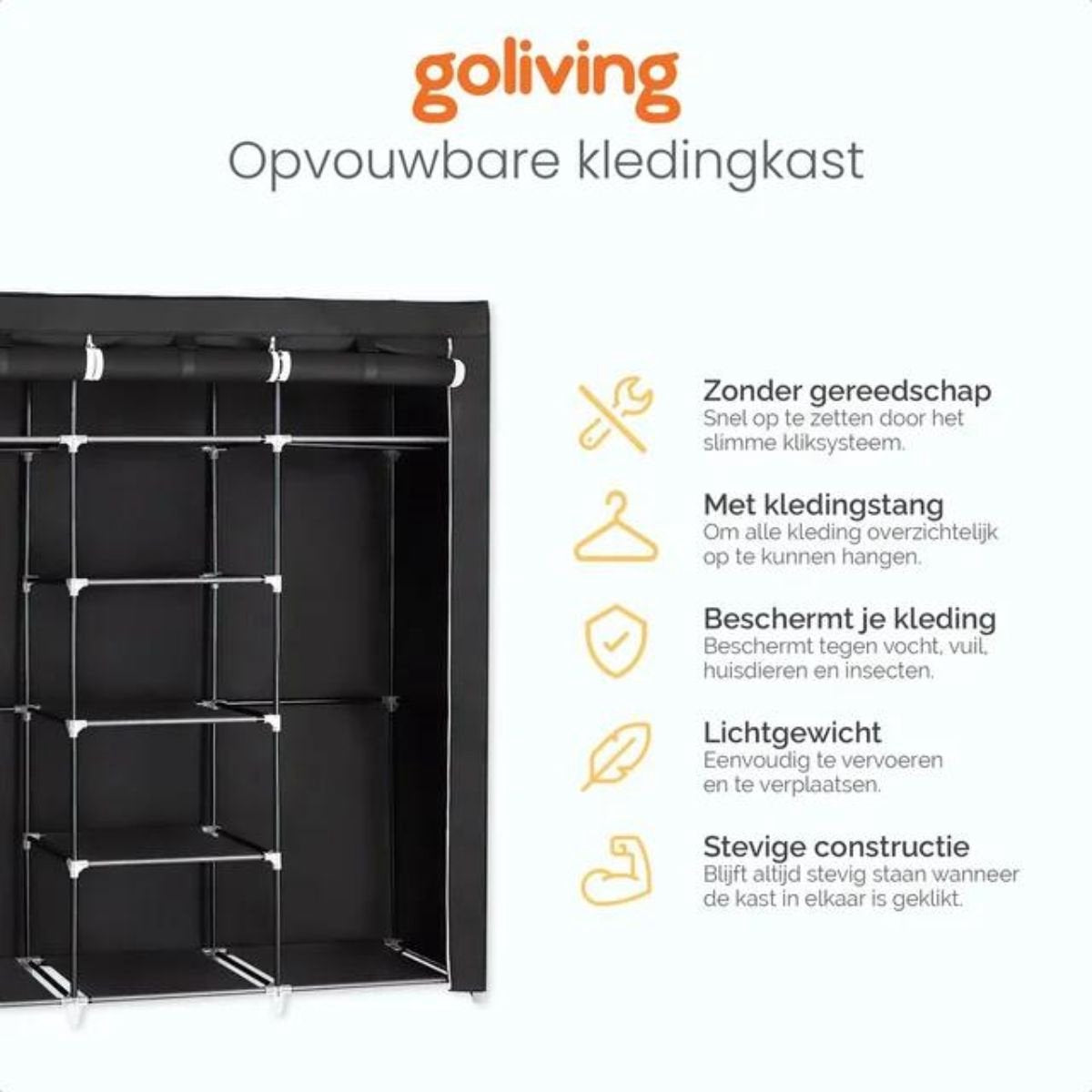 Goliving Opvouwbare Kledingkast - Zwart