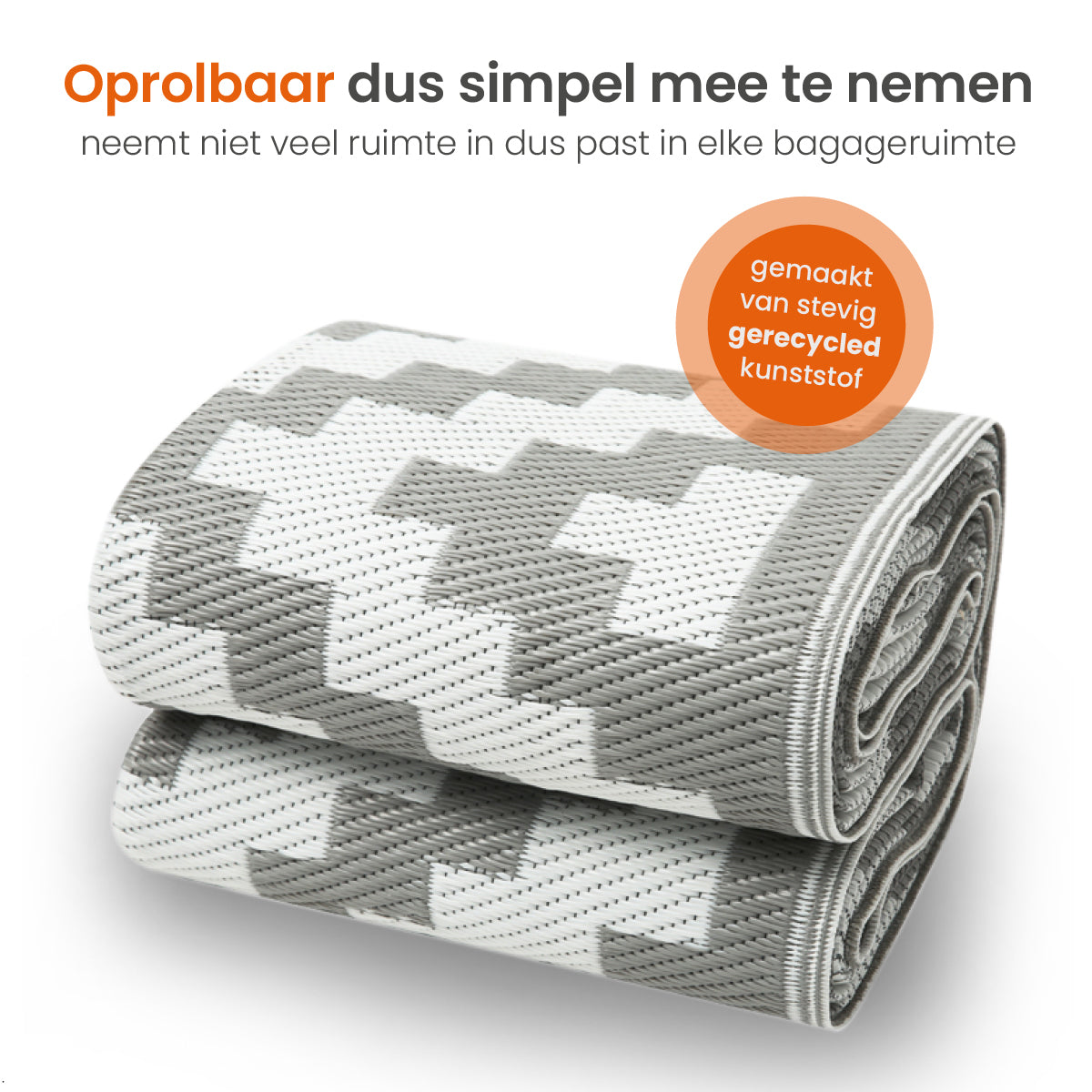 Goliving Buitenkleed Summer Diamond - 183x290CM - Grijs/Wit
