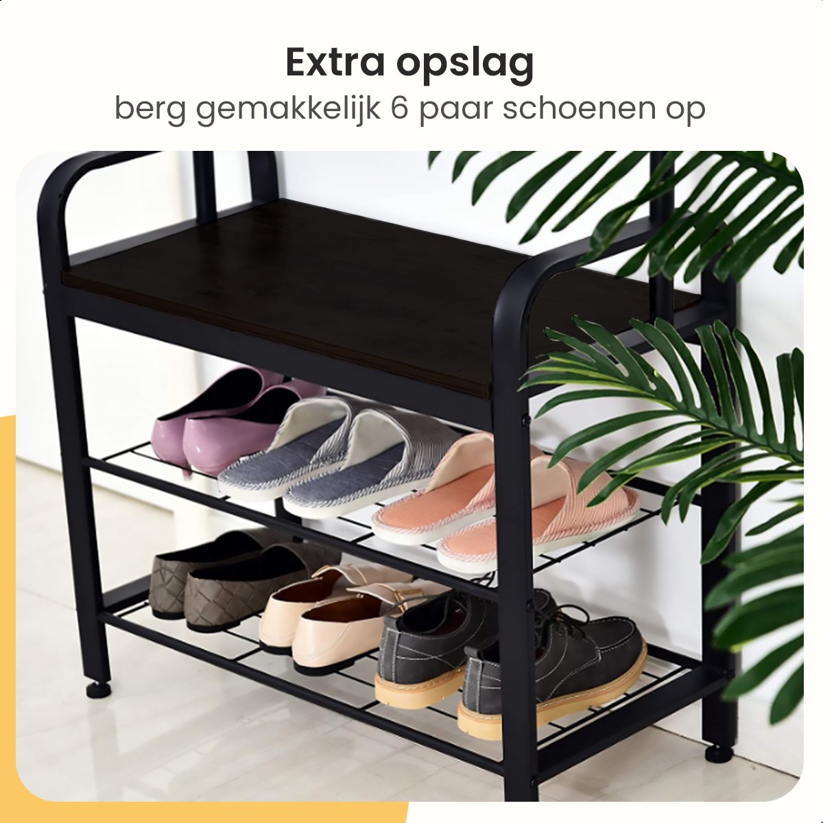 Goliving Kapstok - Zwart Hout