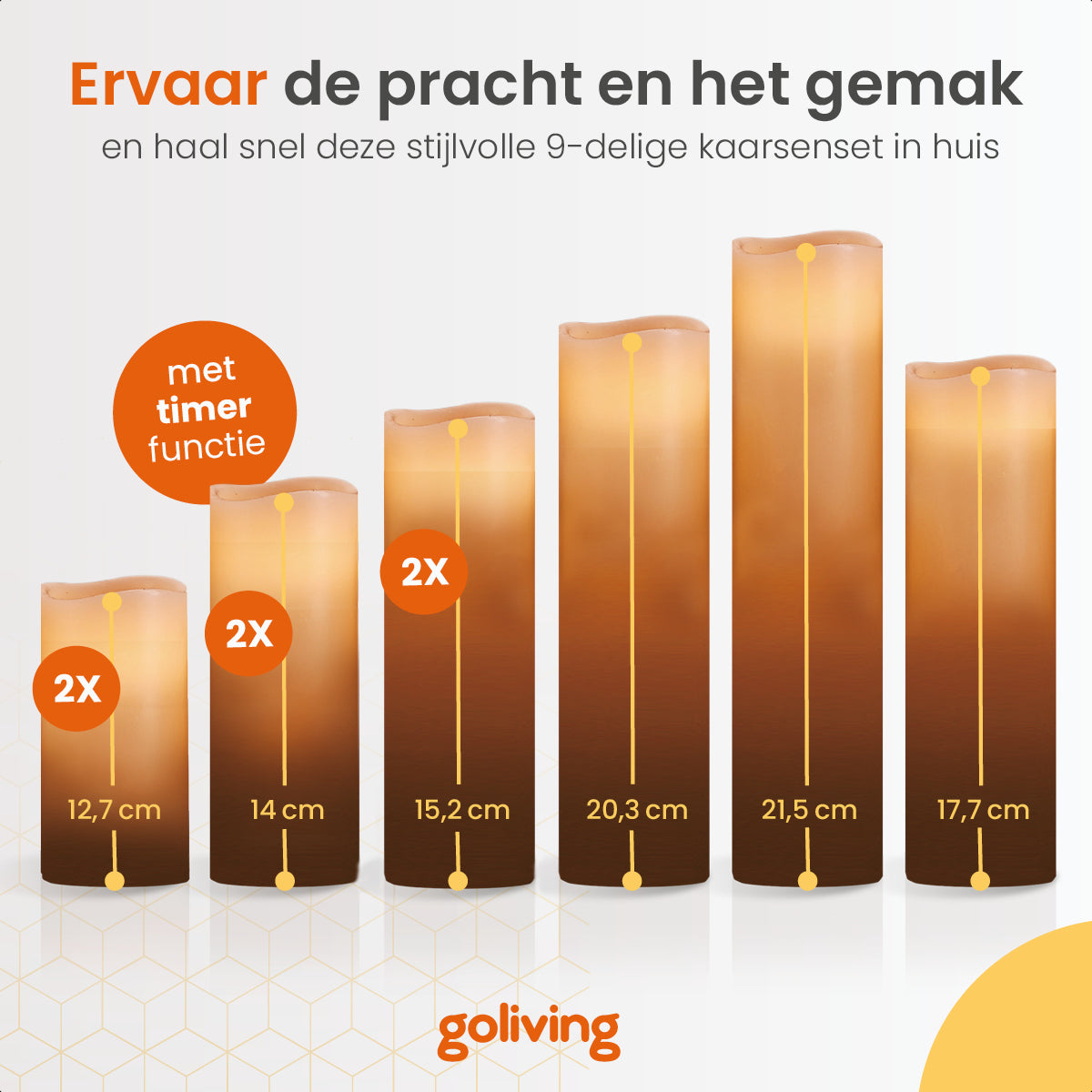 Goliving Led Kaarsen Met Afstandsbediening - Set van 9