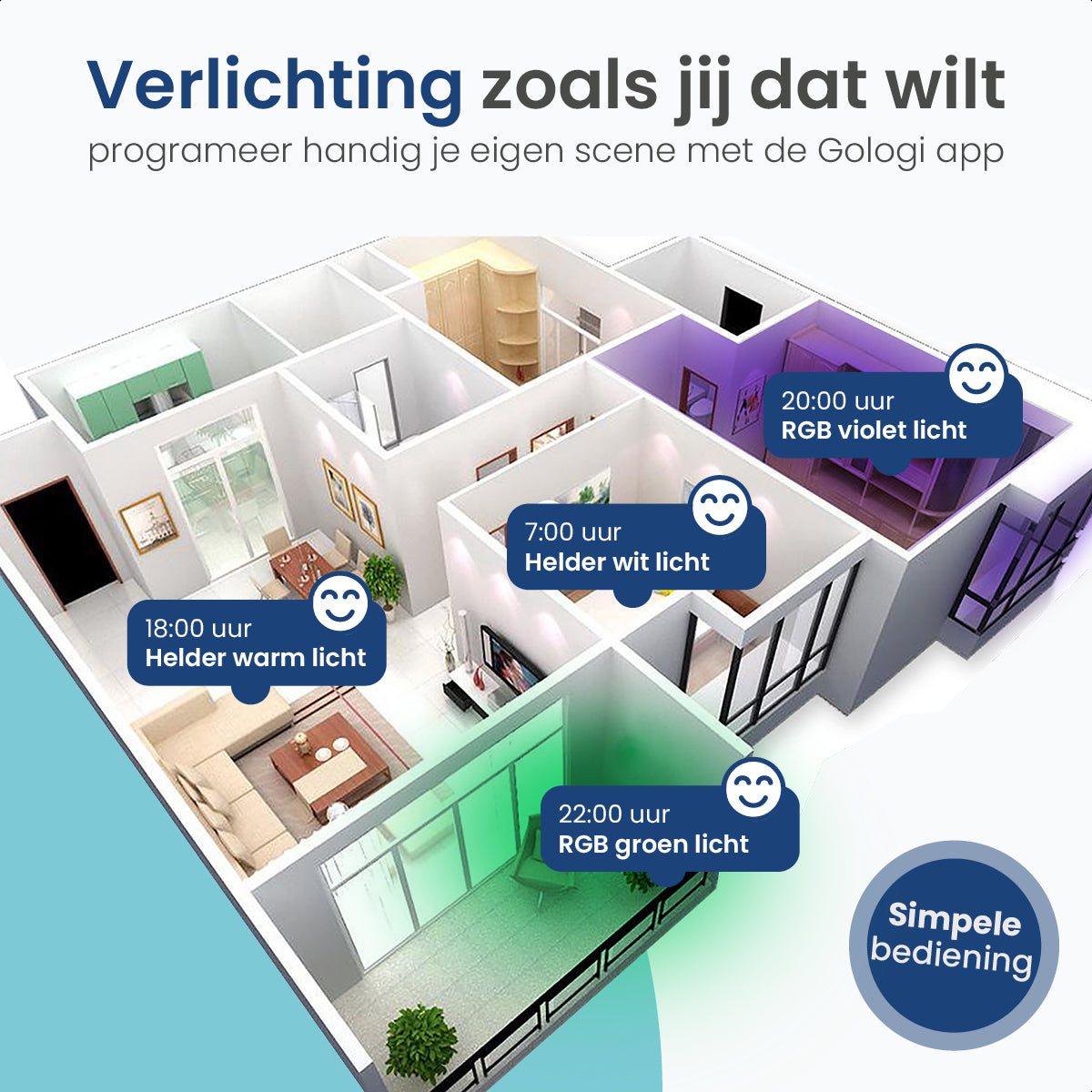 Gologi Slimme Inbouwspot - Gu10 RGB+CCT LED Lamp - Zwart