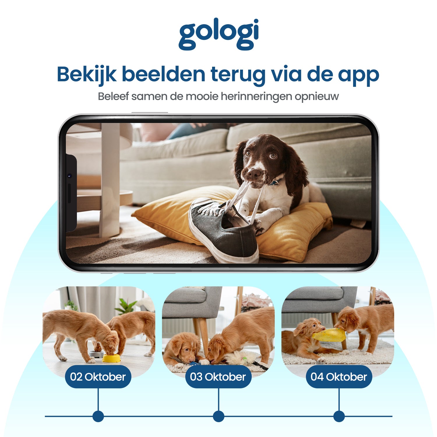 Gologi Huisdiercamera met App en wifi - Wit