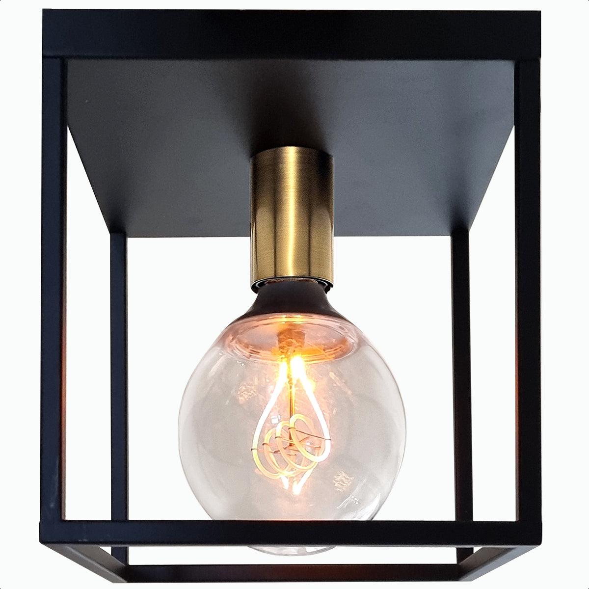 Goliving Plafondlamp Industrieel - E27 - Zwart en Goud