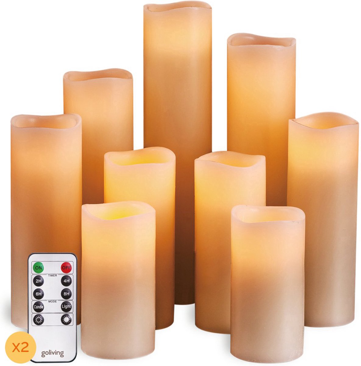 Goliving Led Kaarsen Met Afstandsbediening - Set van 9