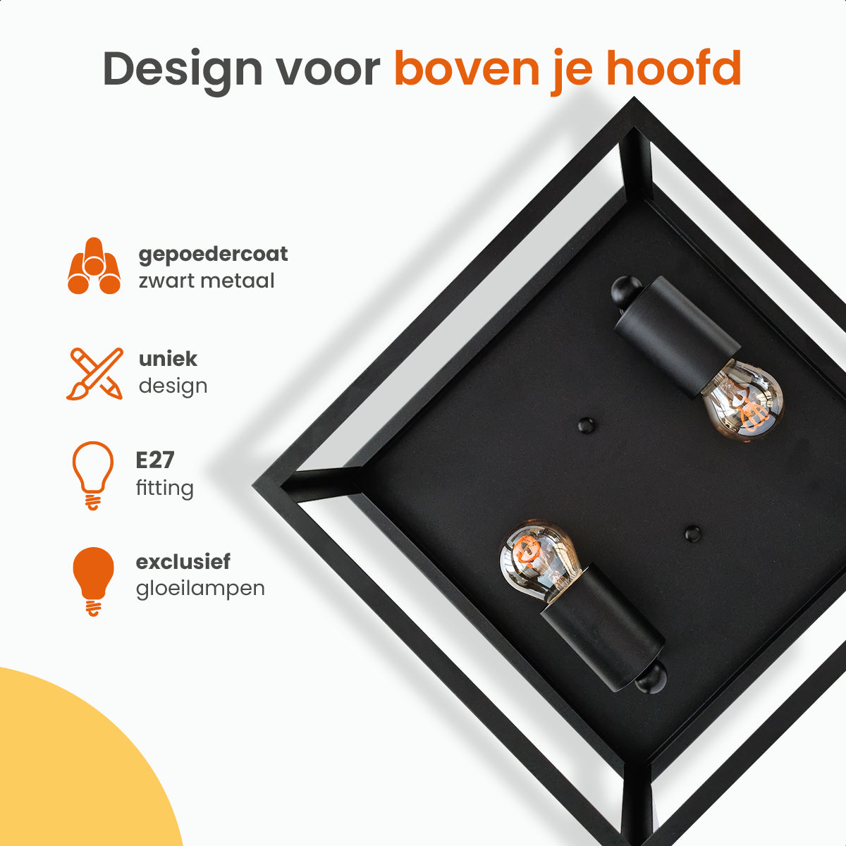 Goliving Plafondlamp Industrieel - E27