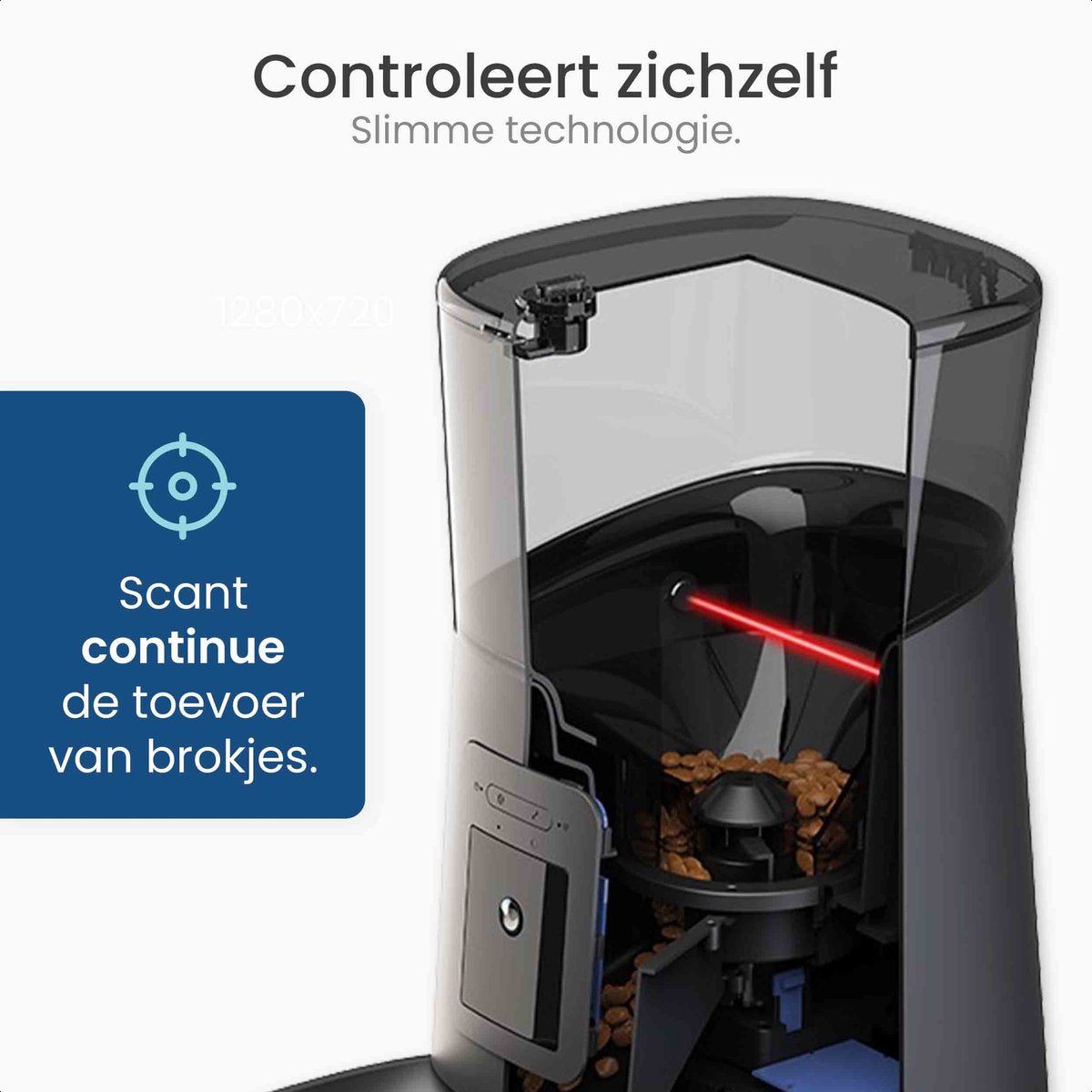 Gologi Automatische voerbak kat - Voerbak - Voerautomaat voor honden & katten - Voerdispenser - Met Full HD camera - Met app - Zwart