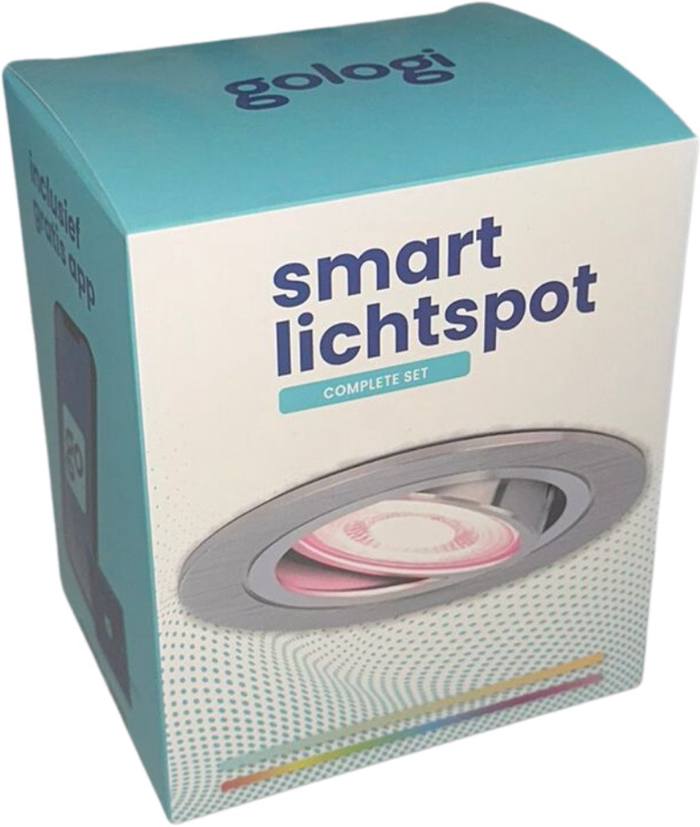 Gologi Slimme Inbouwspots - Smart LED Downlight Dimbaar - Kantelbaar - RGB+CCT Licht - Gu10 LED Lamp - Wit