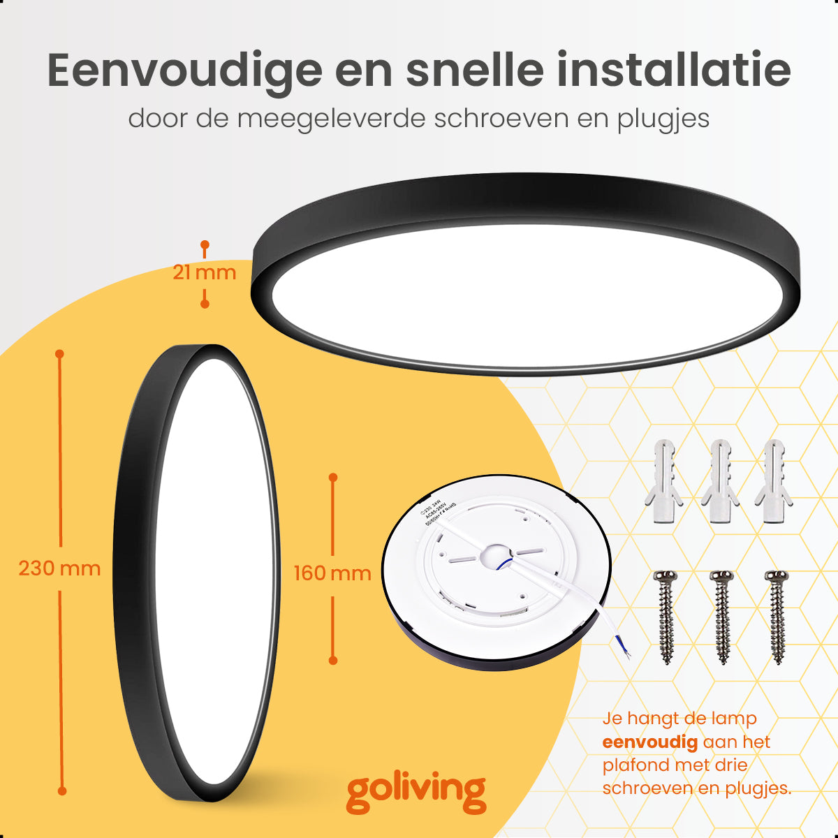 Goliving Plafondlamp 23cm - Wit