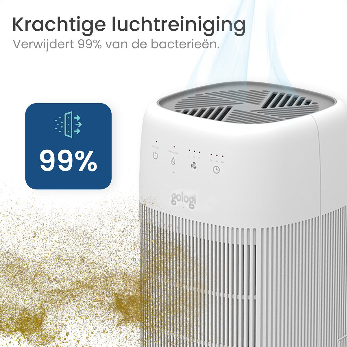 Gologi luchtontvochtiger en luchtreiniger - HEPA 13 Filter