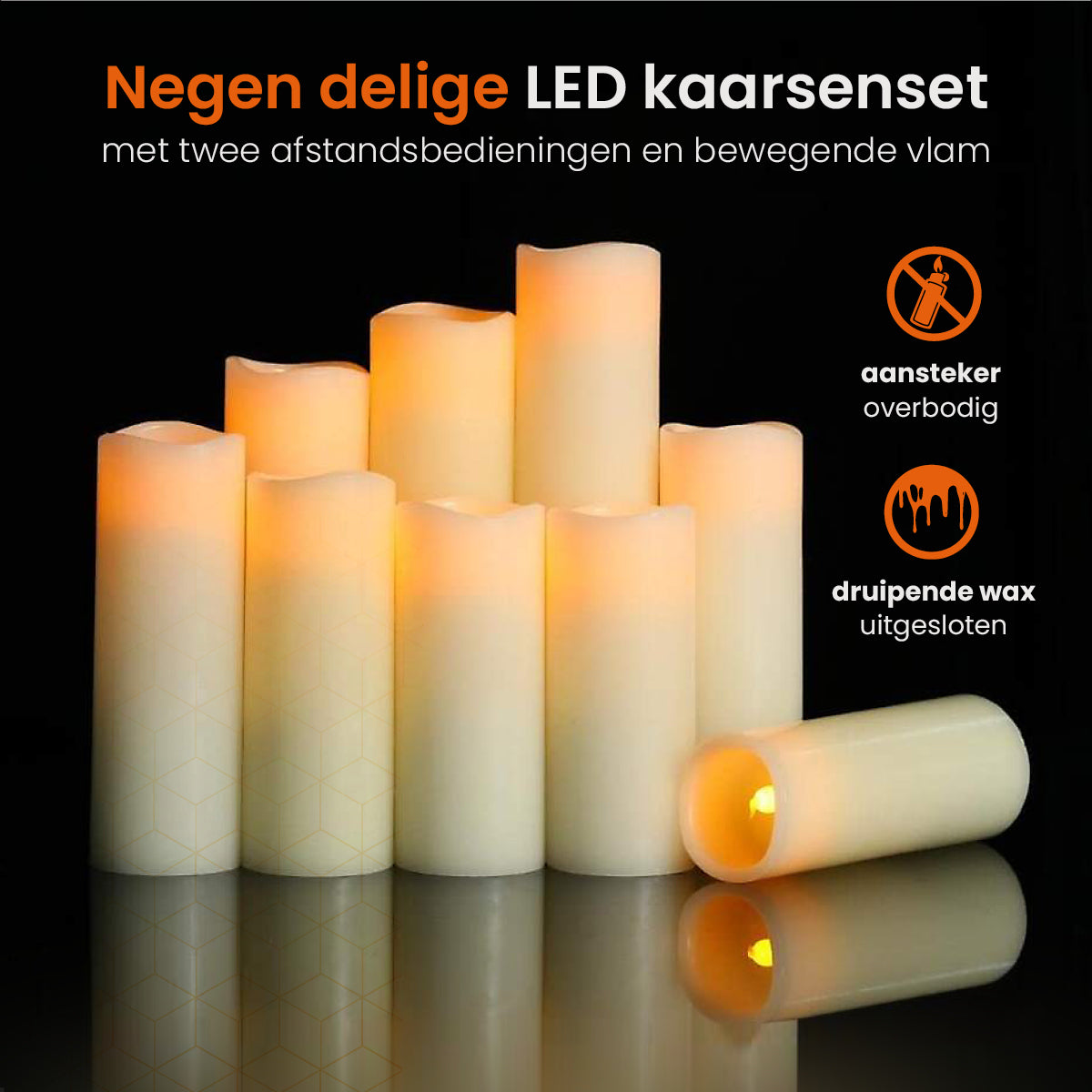 Goliving Led Kaarsen Met Afstandsbediening - Set van 9