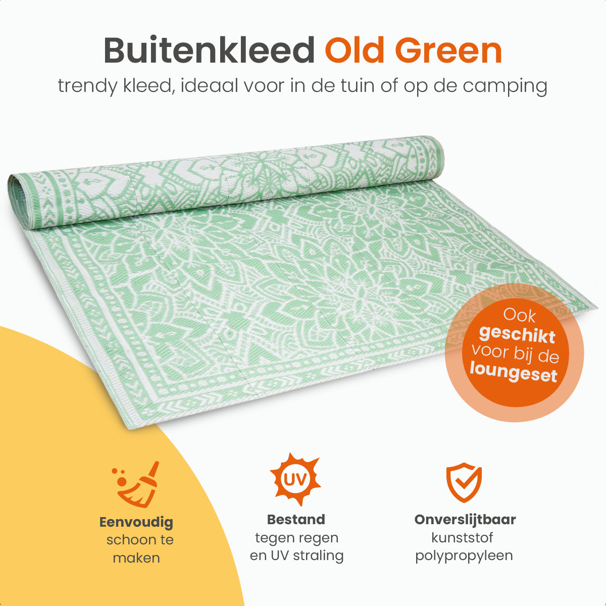Goliving Buitenkleed Summer Flora - 183x290CM - Groen/Wit