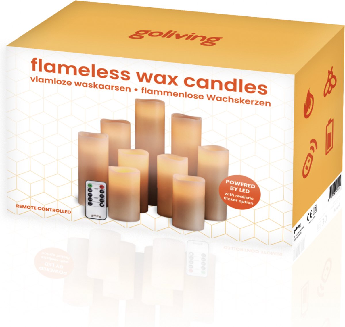 Goliving Led Kaarsen Met Afstandsbediening - Set van 9