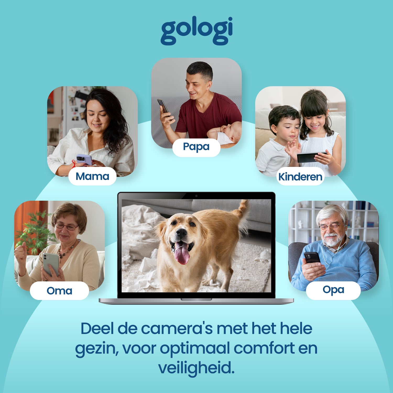Gologi Huisdiercamera met App en wifi - Wit