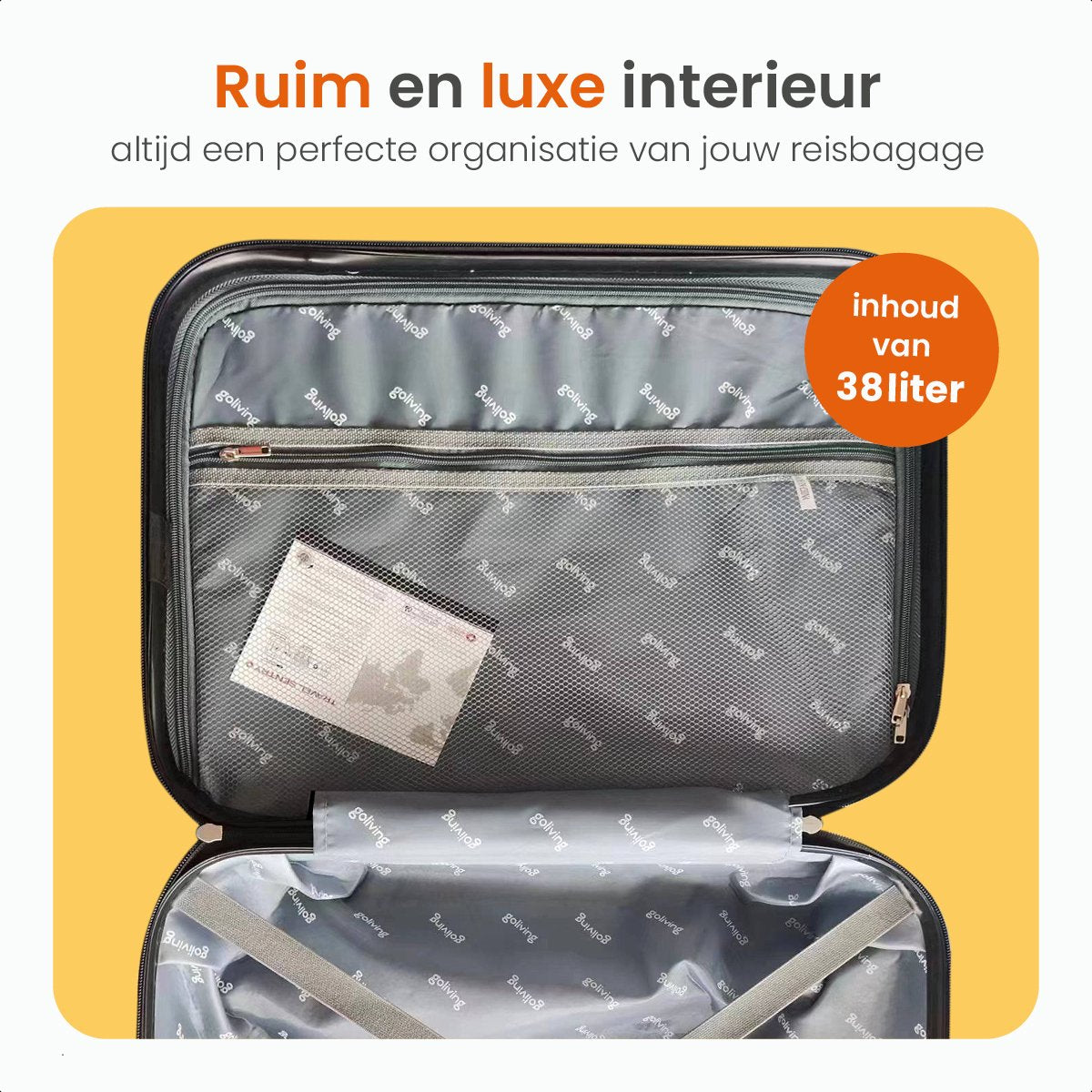 Goliving Handbagage Koffer - 53x35x23 - Groen