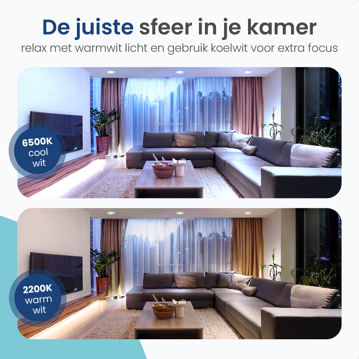 Gologi Slimme Spot - Smart Lamp - LED - Ledlamp - Warm Wit Licht - Smart GU10 - CCT - 700 Lumen - 5 kWh - 4 Stuks