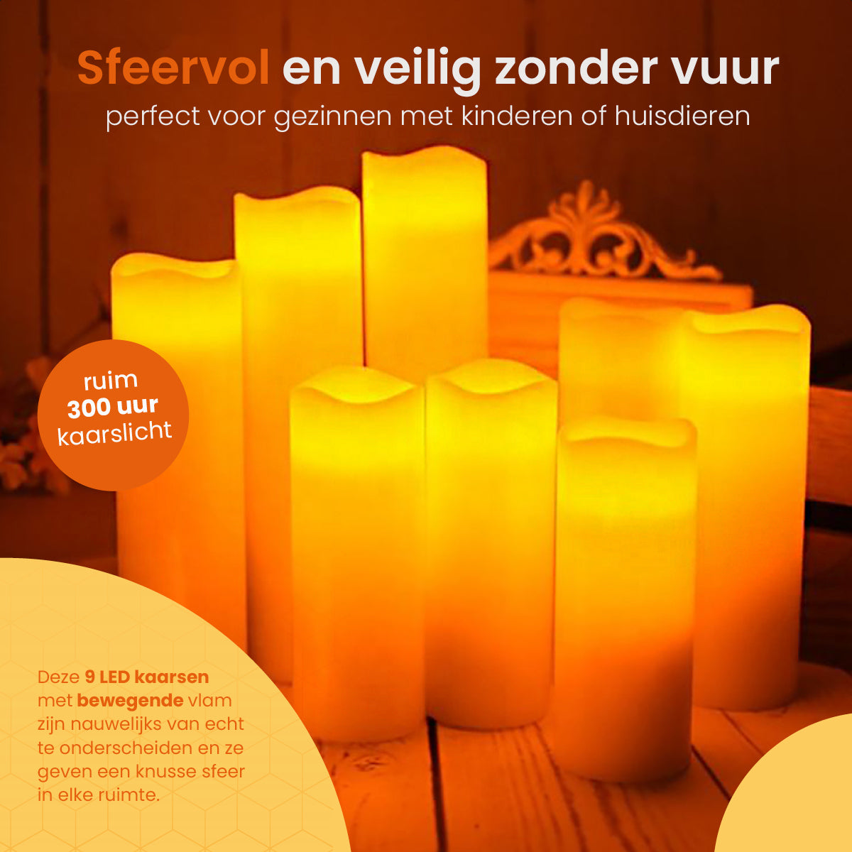Goliving Led Kaarsen Met Afstandsbediening - Set van 9