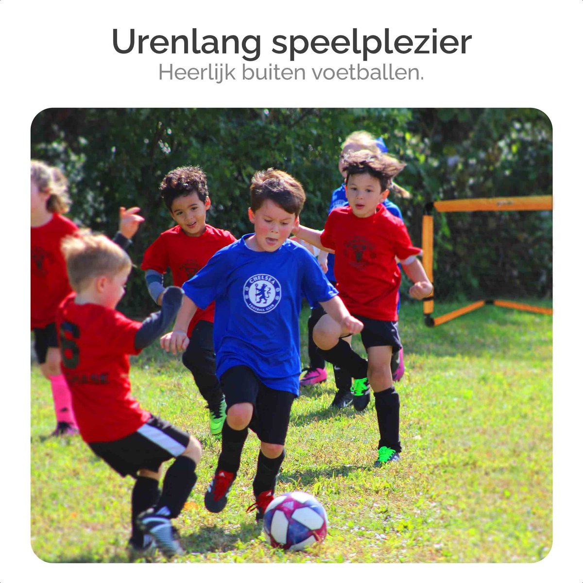 Gofun Voetbaldoel - Voetbaldoeltjes  - Voetbalgoal - Voetbalgoals voor kinderen - Opvouwbaar - 90x60x60 cm - Zwart/Oranje