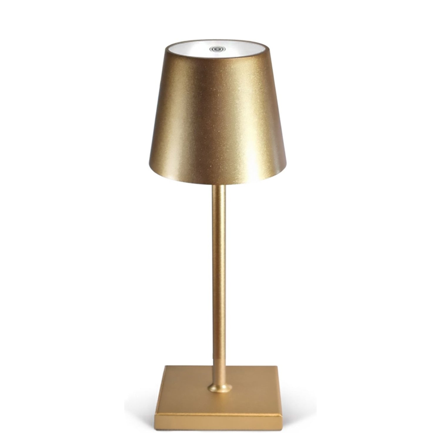 Goliving Essence Tafellamp Oplaadbaar – Draadloos en dimbaar – Moderne touch lamp – Nachtlamp Slaapkamer – 26 cm – Goud