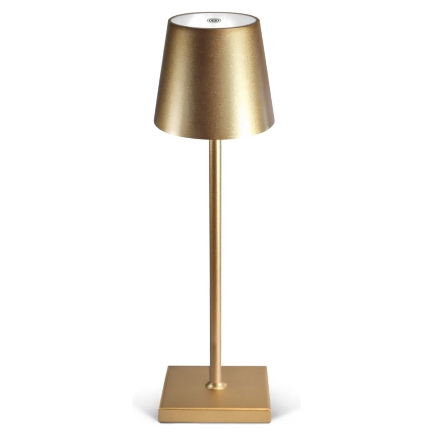 Goliving Essence Tafellamp Oplaadbaar – Draadloos en dimbaar – Moderne touch lamp – Nachtlamp Slaapkamer – 38 cm – Goud