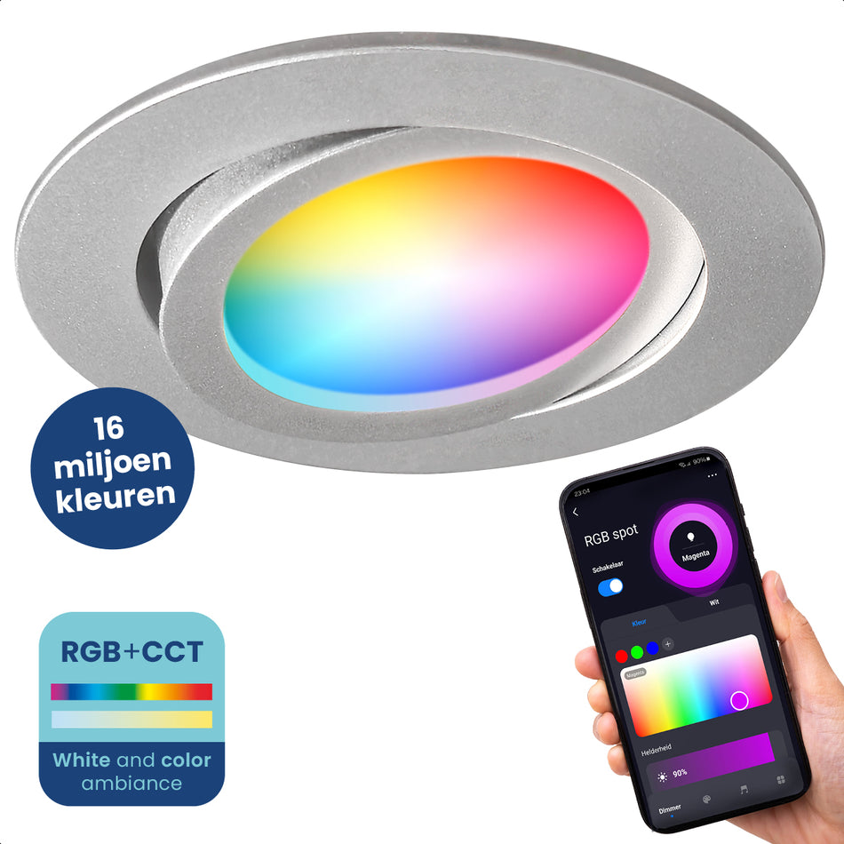 Gologi Slimme Inbouwspot - Gu10 RGB+CCT LED Lamp - Wit