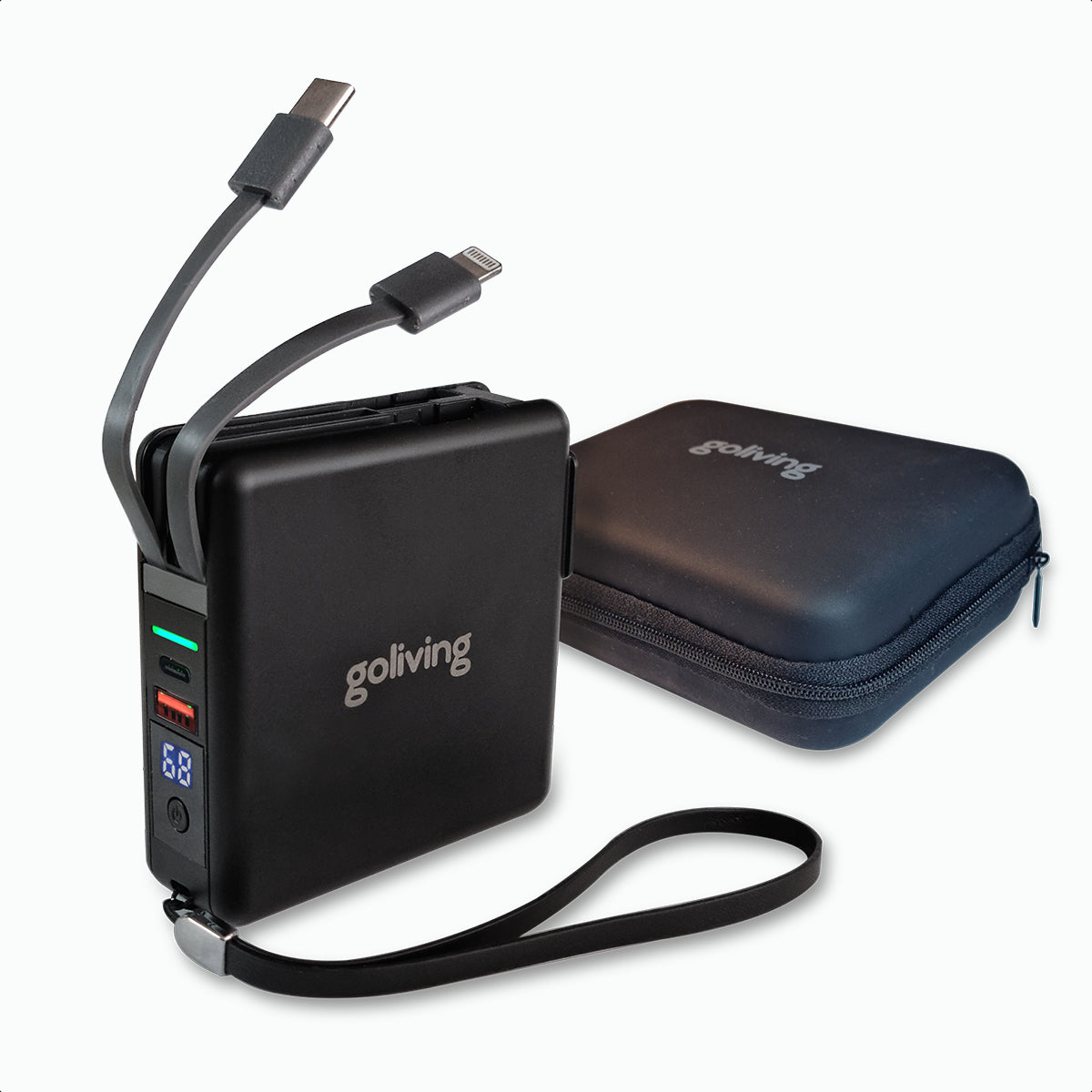 Goliving 5 in 1 Powerbank Stekker - 10.000 mAh - Snellader - Zwart