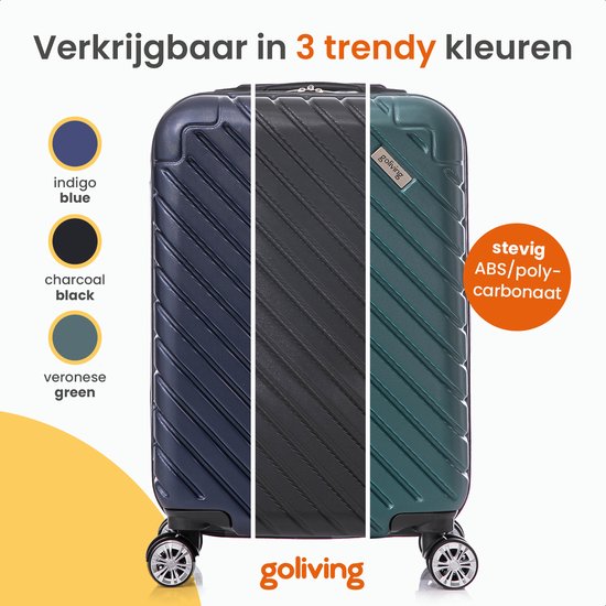 Goliving Handbagage Koffer  - 53x35x23 - Groen