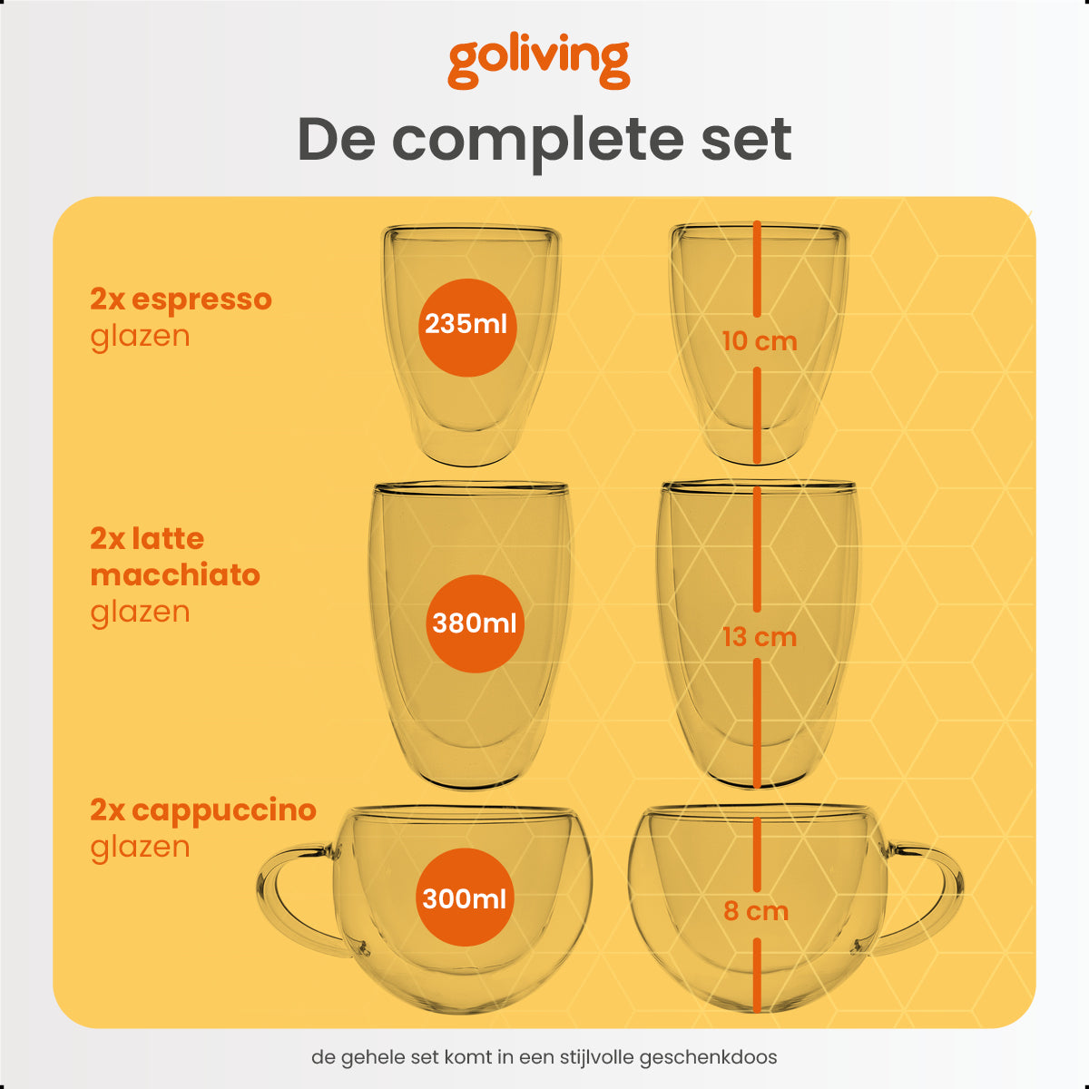 Goliving Dubbelwandige Koffieglazen - Set Van 6