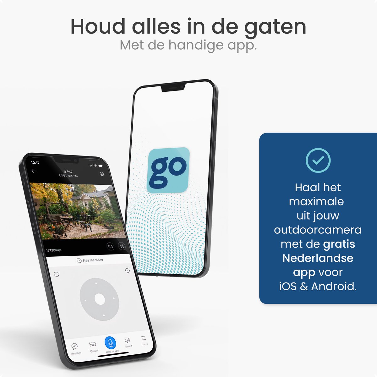 Gologi outdoor camera - 3MP - Met wifi en app