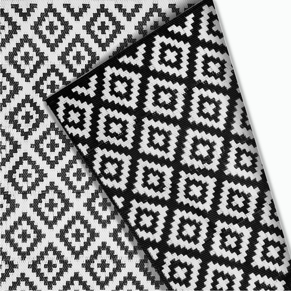 Goliving Buitenkleed Summer Diamond - 183x290CM - Zwart/Wit