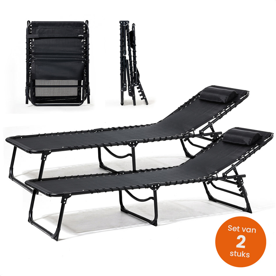 Goliving Ligbed - 2 Stuks - Zwart
