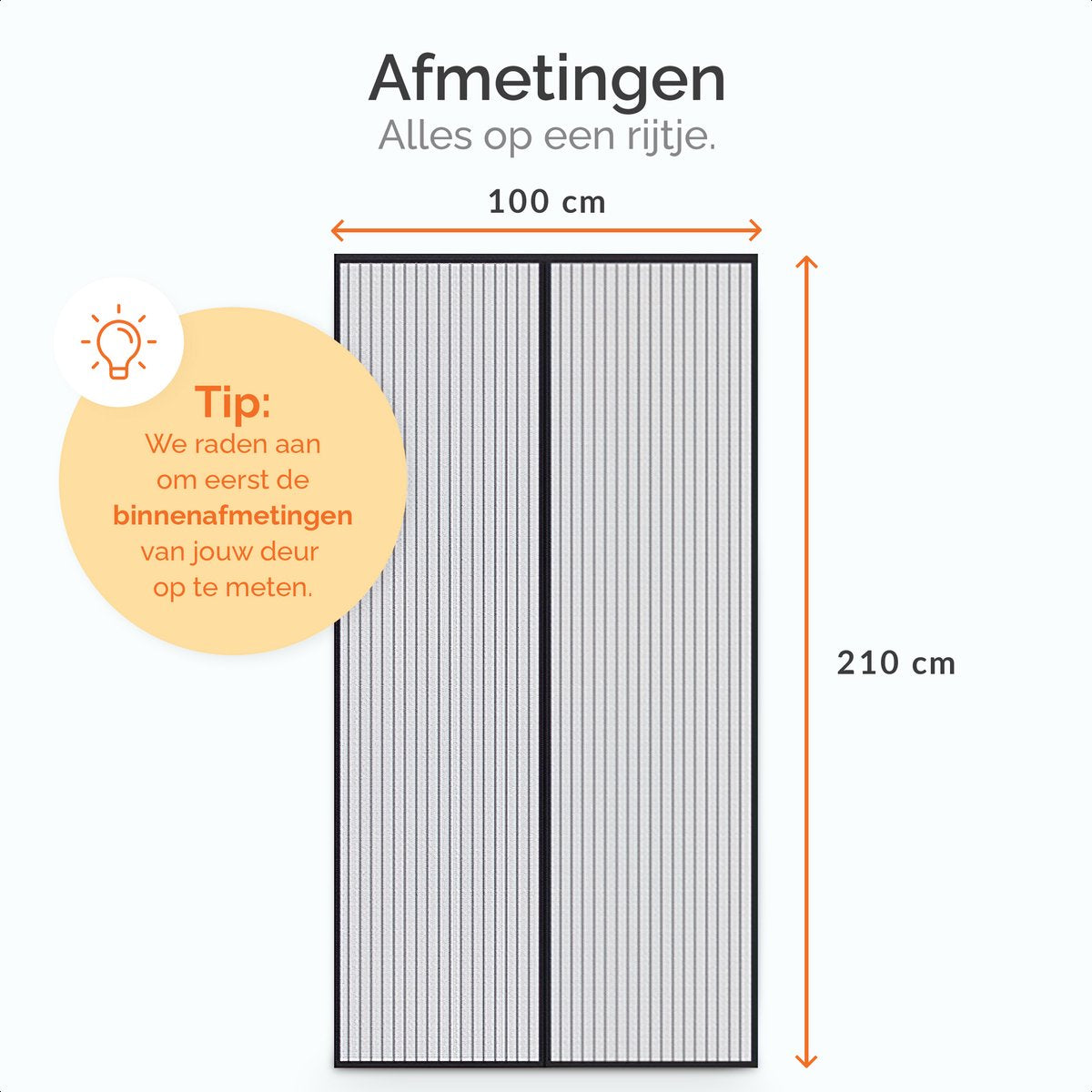 Magnetische hordeur - Zwart