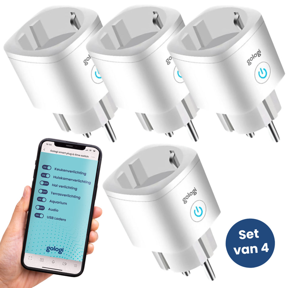 Gologi Slimme stekker - 4 Stuks - Wit