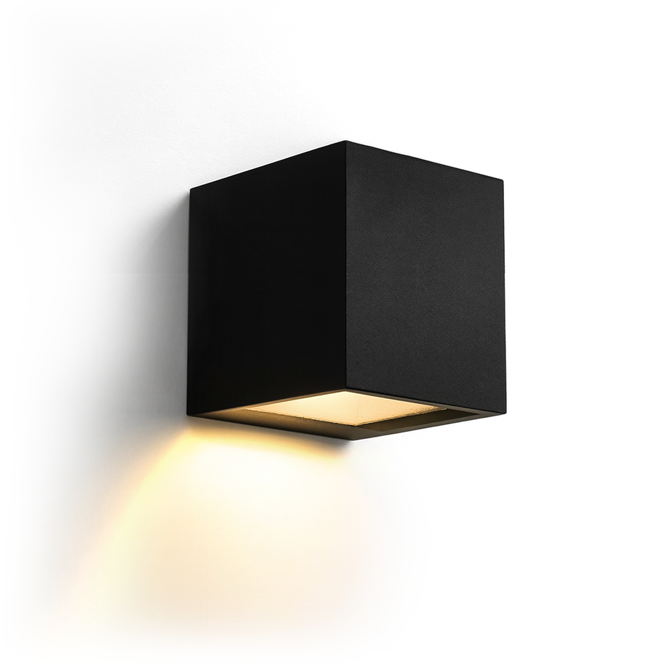 Goliving Solar Kubus Wandlamp - Zwart