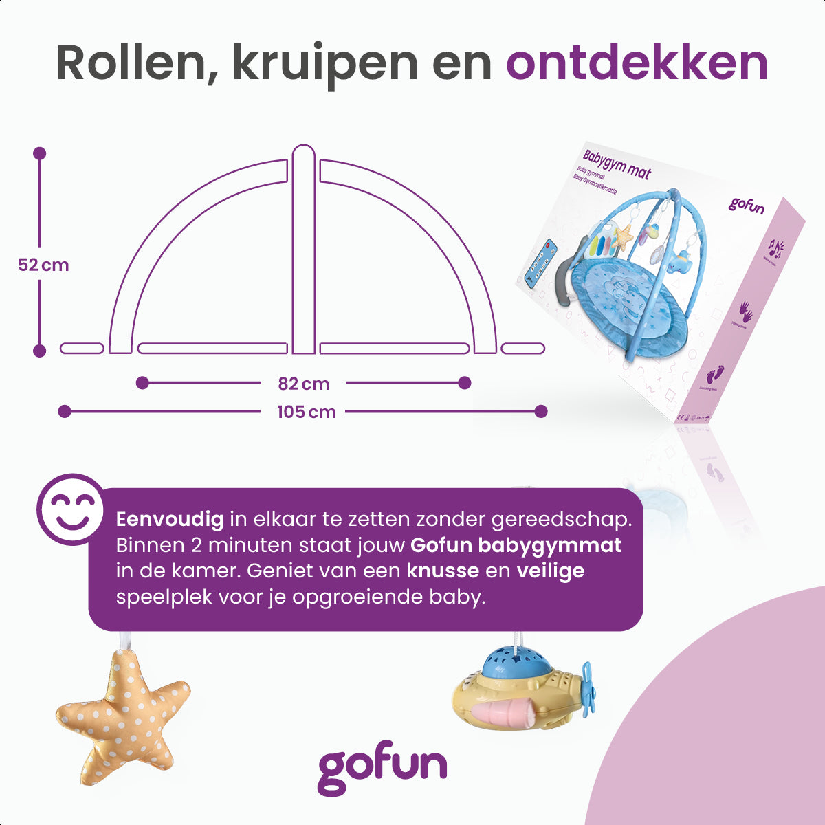 Gofun Babygym - 105 x 52 cm - Blauw