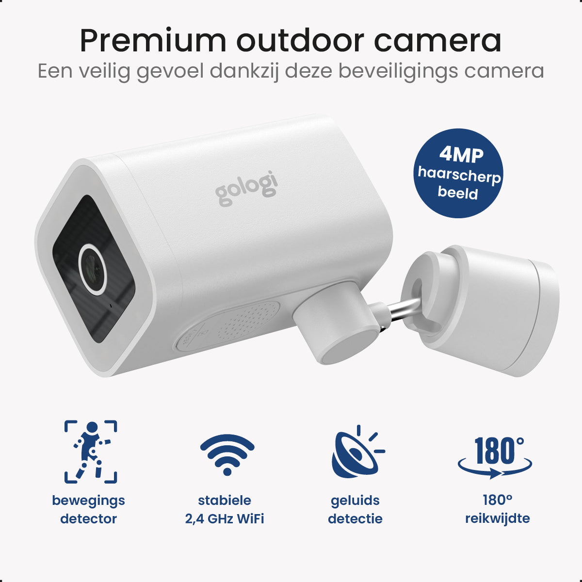 Gologi Premium Outdoorcamera - 4MP - Wit