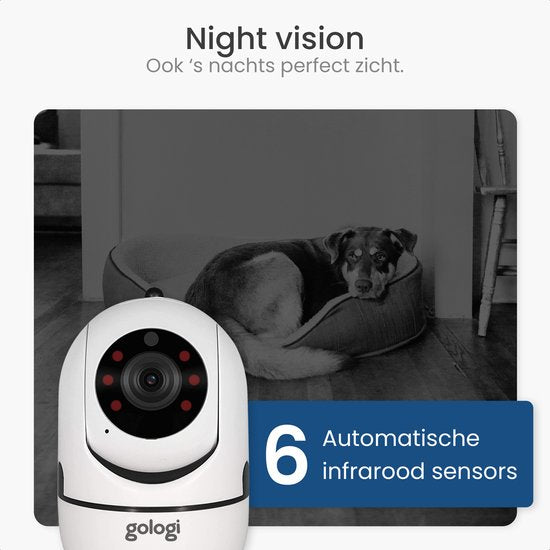 Gologi Huisdiercamera met App en wifi - Wit