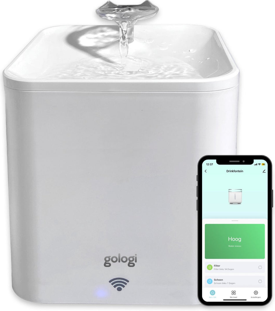 Gologi drinkfontein kat/hond - 2,2L - Wit