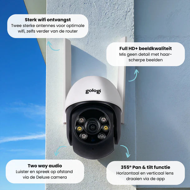 Gologi outdoor camera - 3MP - Met wifi en app