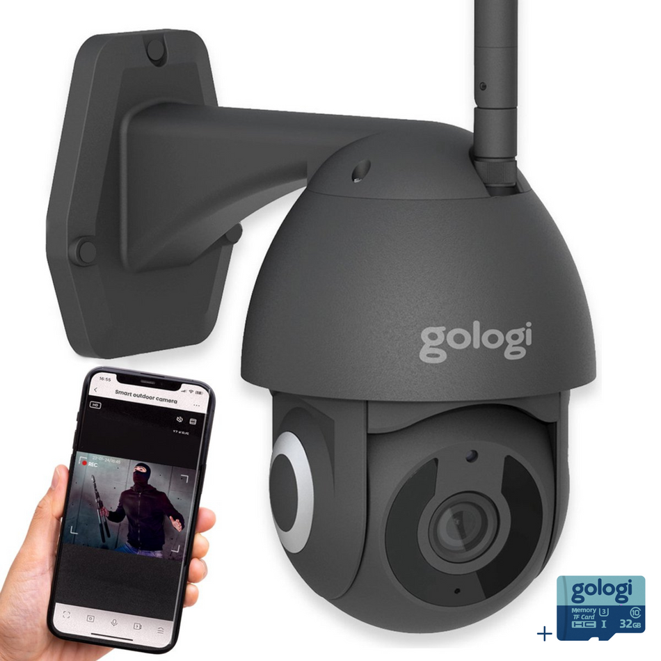 Gologi Superior Outdoorcamera - 3MP - Met wifi en app - Zwart