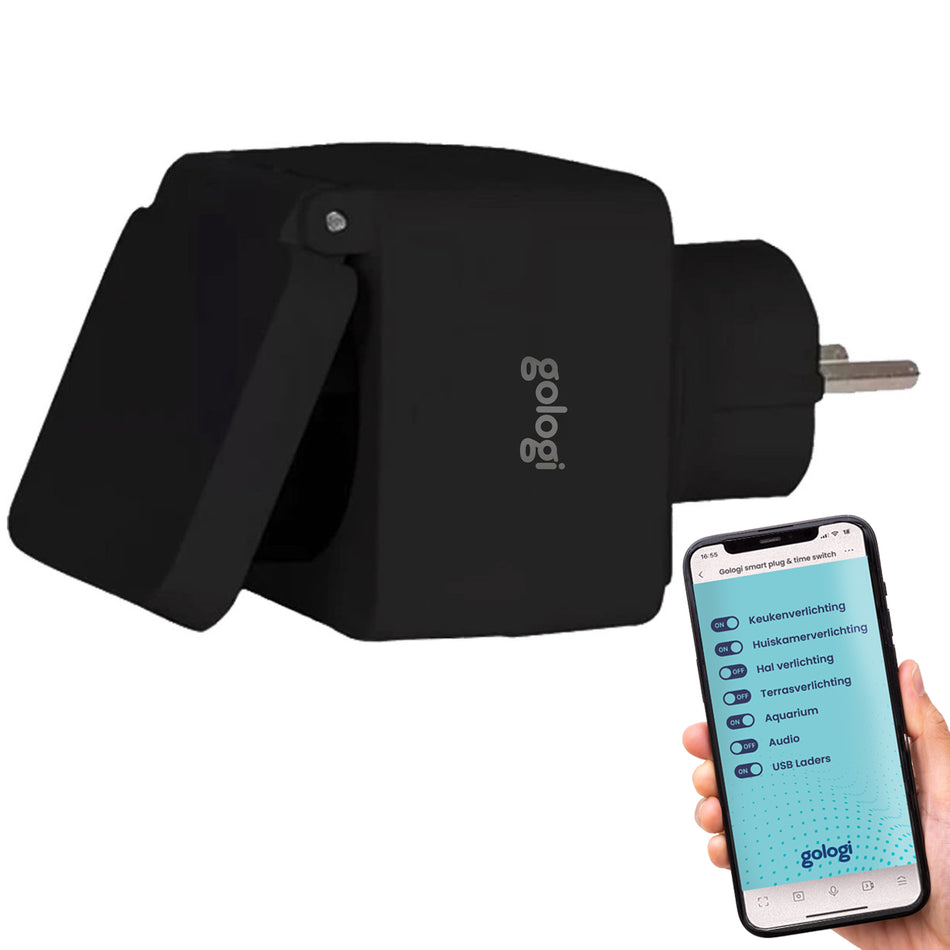 Gologi Slimme stekker buiten - Zwart