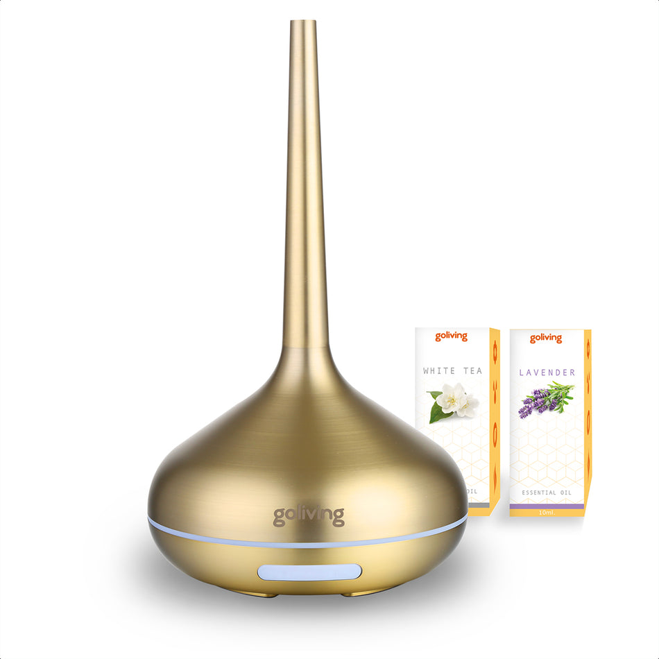 Goliving Aroma Diffuser - Incl. 2x Etherische Olie - Goud