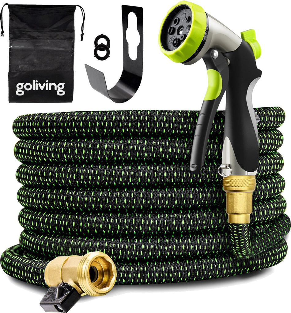 Goliving Tuinslang Flexibel - 30 Meter - Uitrekbare tuinslang Sproeier