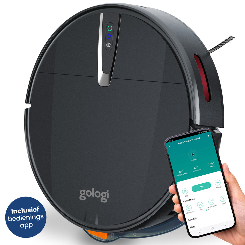 Gologi robotstofzuiger met dweilfunctie - Zwart