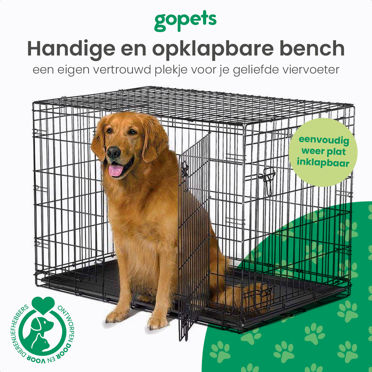 Gopets Hondenbench Opvouwbaar L - 91 x 57 x 64 cm